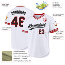 Load image into Gallery viewer, Custom White Black Red-Gray Authentic Throwback Baseball Jersey
