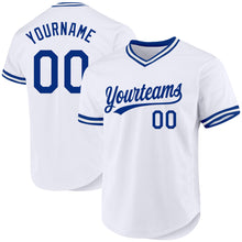 Load image into Gallery viewer, Custom White Royal Authentic Throwback Baseball Jersey