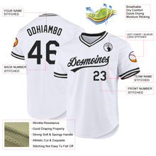 Load image into Gallery viewer, Custom White Black Authentic Throwback Baseball Jersey
