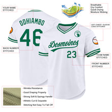 Load image into Gallery viewer, Custom White Kelly Green Authentic Throwback Baseball Jersey