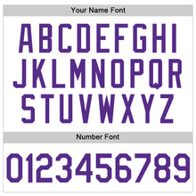 Load image into Gallery viewer, Custom White Purple Authentic Throwback Baseball Jersey