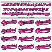 Load image into Gallery viewer, Custom White Purple Black-Pink Authentic Throwback Baseball Jersey