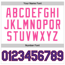 Load image into Gallery viewer, Custom White Purple Black-Pink Authentic Throwback Baseball Jersey