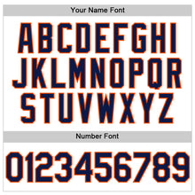 Load image into Gallery viewer, Custom White Navy-Orange Authentic Throwback Baseball Jersey
