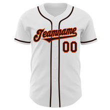Load image into Gallery viewer, Custom White Brown-Orange Authentic Baseball Jersey