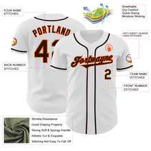 Load image into Gallery viewer, Custom White Brown-Orange Authentic Baseball Jersey