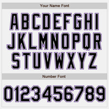 Load image into Gallery viewer, Custom White Black-Purple Authentic Baseball Jersey