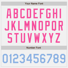 Load image into Gallery viewer, Custom White Light Blue-Pink Authentic Baseball Jersey