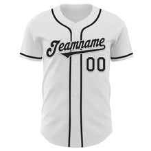 Load image into Gallery viewer, Custom White Black Authentic Baseball Jersey
