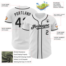 Load image into Gallery viewer, Custom White Black Authentic Baseball Jersey