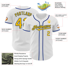 Load image into Gallery viewer, Custom White Yellow-Royal Authentic Baseball Jersey