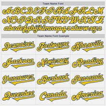 Load image into Gallery viewer, Custom White Yellow-Royal Authentic Baseball Jersey