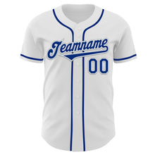 Load image into Gallery viewer, Custom White Royal-Silver Authentic Baseball Jersey