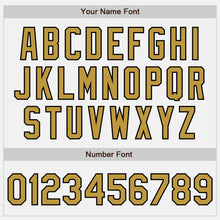 Load image into Gallery viewer, Custom White Black Pinstripe Old Gold Authentic Baseball Jersey