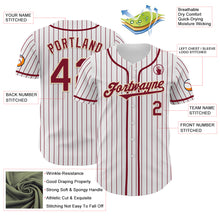 Load image into Gallery viewer, Custom White Crimson Pinstripe Cream Authentic Baseball Jersey