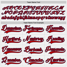 Load image into Gallery viewer, Custom White Red-Navy Hockey Jersey