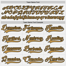 Load image into Gallery viewer, Custom White Old Gold-Black Hockey Jersey