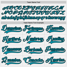 Load image into Gallery viewer, Custom White Teal-Black Hockey Jersey