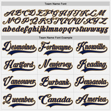 Load image into Gallery viewer, Custom White Navy-Old Gold Hockey Jersey