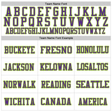 Load image into Gallery viewer, Custom White Purple-Neon Green Mesh Authentic Football Jersey