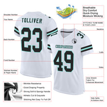 Load image into Gallery viewer, Custom White Black-Ice Blue Mesh Authentic Football Jersey