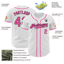 Load image into Gallery viewer, Custom White Pink-Black Authentic Baseball Jersey