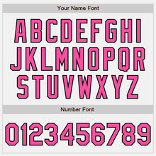 Load image into Gallery viewer, Custom White Pink-Black Authentic Baseball Jersey