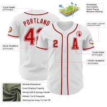 Load image into Gallery viewer, Custom White Red Authentic Baseball Jersey
