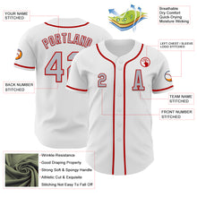 Load image into Gallery viewer, Custom White Gray-Red Authentic Baseball Jersey