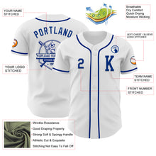 Load image into Gallery viewer, Custom White Royal Authentic Baseball Jersey