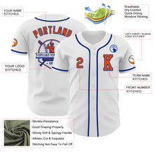 Load image into Gallery viewer, Custom White Orange-Royal Authentic Baseball Jersey