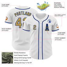 Load image into Gallery viewer, Custom White Old Gold-Royal Authentic Baseball Jersey