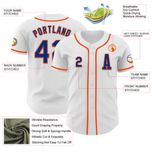 Load image into Gallery viewer, Custom White Royal-Orange Authentic Baseball Jersey
