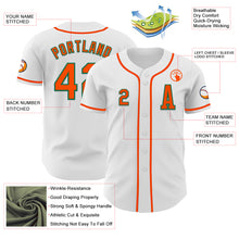 Load image into Gallery viewer, Custom White Orange-Kelly Green Authentic Baseball Jersey