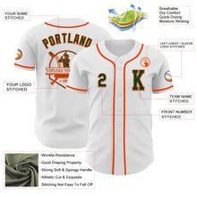 Load image into Gallery viewer, Custom White Green-Orange Authentic Baseball Jersey