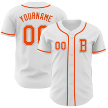 Load image into Gallery viewer, Custom White Orange-Gray Authentic Baseball Jersey