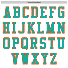 Load image into Gallery viewer, Custom White Aqua-Orange Authentic Baseball Jersey