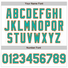 Load image into Gallery viewer, Custom White Aqua-Orange Authentic Baseball Jersey