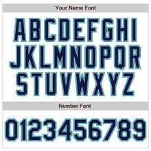 Load image into Gallery viewer, Custom White Navy Gray-Teal Authentic Baseball Jersey