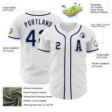 Load image into Gallery viewer, Custom White Navy-Gray Authentic Baseball Jersey
