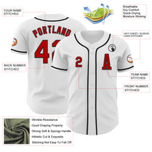 Load image into Gallery viewer, Custom White Red-Black Authentic Baseball Jersey