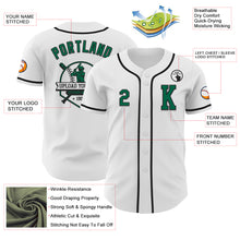 Load image into Gallery viewer, Custom White Kelly Green-Black Authentic Baseball Jersey