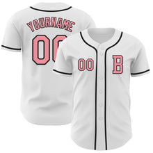 Load image into Gallery viewer, Custom White Medium Pink-Black Authentic Baseball Jersey