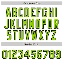 Load image into Gallery viewer, Custom White Neon Green-Black Authentic Baseball Jersey