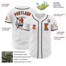 Load image into Gallery viewer, Custom White Orange-Black Authentic Baseball Jersey