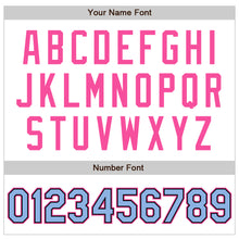 Load image into Gallery viewer, Custom White Light Blue Black-Pink Authentic Baseball Jersey