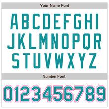 Load image into Gallery viewer, Custom White Teal-Pink Authentic Baseball Jersey