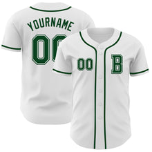 Load image into Gallery viewer, Custom White Green Authentic Baseball Jersey