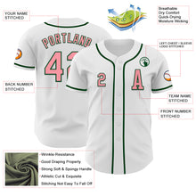 Load image into Gallery viewer, Custom White Medium Pink-Green Authentic Baseball Jersey