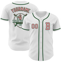 Load image into Gallery viewer, Custom White Medium Pink-Green Authentic Baseball Jersey
